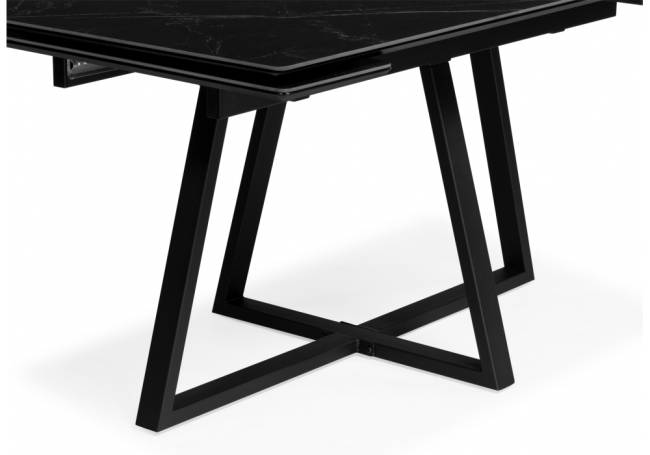Керамический стол Памелла 140(200)х80 черный мрамор shakespeare black / черный