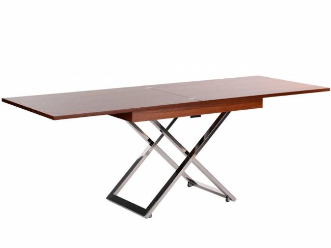 Стол-трансформер Левмар Cross D44/S79 миланский орех/ опоры нерж.сталь Стол-трансформер Левмар Cross D44/S79 миланский орех/ опоры нерж.сталь