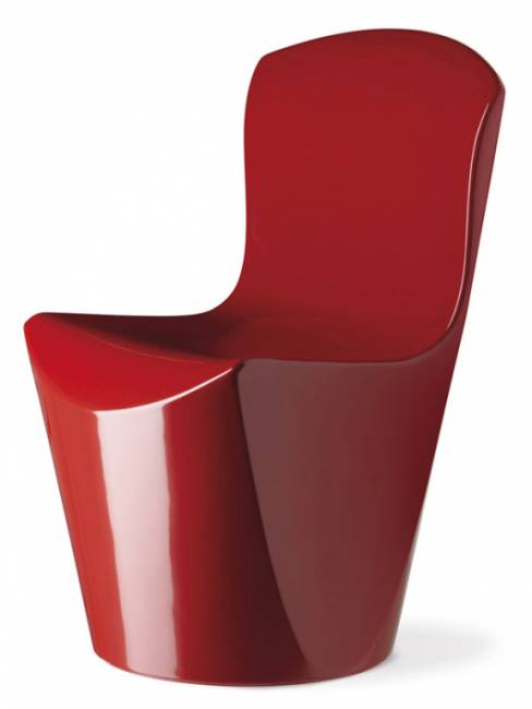 Стул пластиковый Zoe Lacquered красный 500х570х840 мм