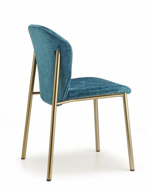 Стул с обивкой Finn матовое золото, морской волны 480х530х780 мм