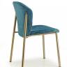 Стул с обивкой Finn матовое золото, морской волны 480х530х780 мм