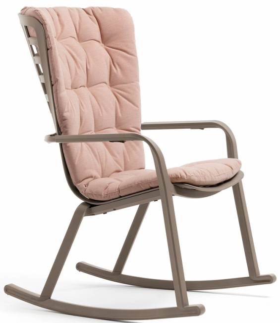 Кресло-качалка пластиковое с подушкой Folio тортора, розовый 720х810-925х1190-1125 мм