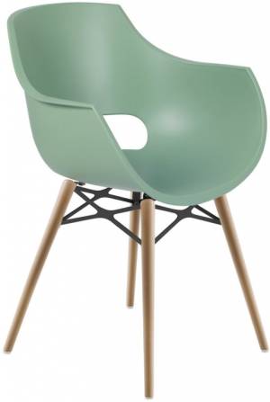 Кресло пластиковое Opal Wox Pro Beech натуральный, зеленый 590х590х820 мм