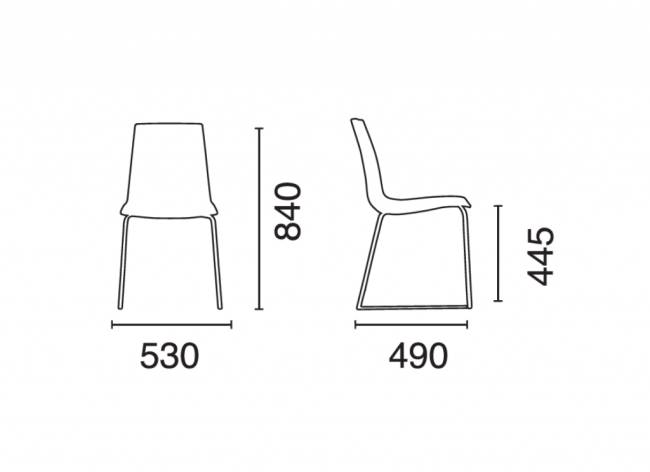 Стул пластиковый на полозьях X-Treme S Sled Pro тортора 530х490х840 мм