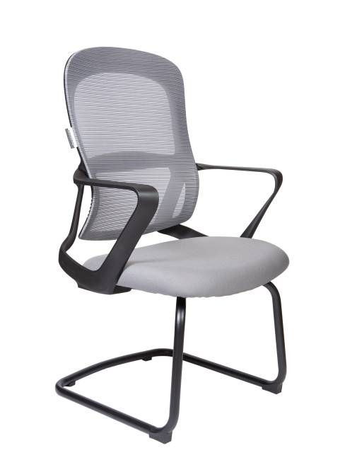 Кресло офисное / Плэй CF / Play CF  / черный пластик / серая ткань / серая сидушка