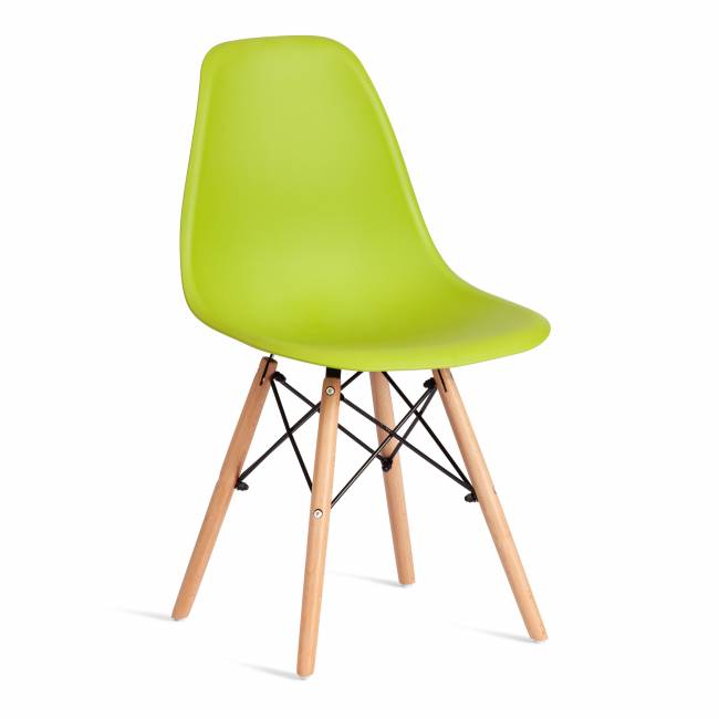 Стул CINDY (EAMES) (mod. 1801) / 1 шт. в упаковке дерево бук/металл/сиденье пластик, 45x51x82 см, Olive (оливковый) Olive (оливковый) дерево бук/металл/сиденье пластик