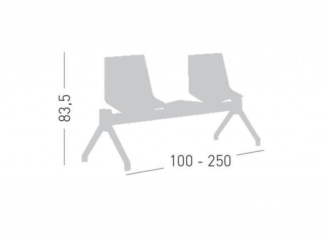 Система с тремя сиденьями Jubel PG 1500х510х800 мм