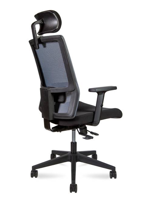 Кресло офисное / Techo / черный пластик / серая сетка / черная ткань