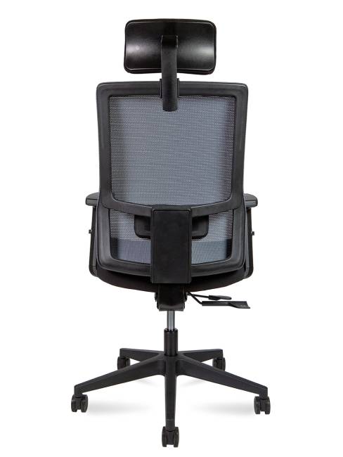 Кресло офисное / Techo / черный пластик / серая сетка / черная ткань