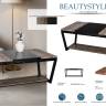 Стол журнальный BeautyStyle 33 дуб крымский состаренный/венге/стекло черное