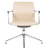 Кресло офисное / Лилль CF / бежевая экокожа/ алюминий крестовина
