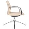 Кресло офисное / Лилль CF / бежевая экокожа/ алюминий крестовина