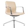 Кресло офисное / Лилль CF / бежевая экокожа/ алюминий крестовина