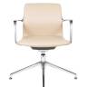Кресло офисное / Лилль CF / бежевая экокожа/ алюминий крестовина
