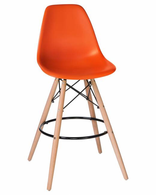 Стул барный LMZL-PP623G, ножки светлый бук, цвет сиденья оранжевый