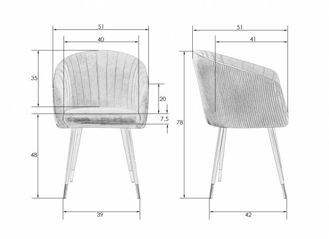 Стул обеденный DOBRIN MARY, бронзово-розовый велюр (1922-17)