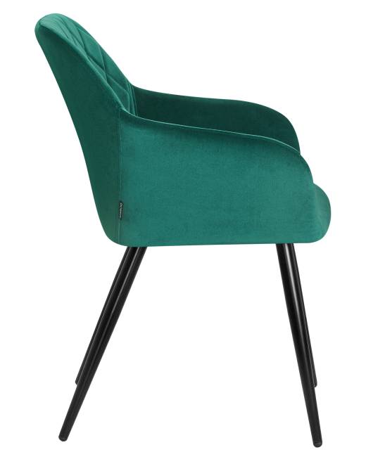 Стул обеденный DOBRIN ROBERT, черные матовые ножки, велюр V108-64 Зелёный