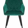 Стул обеденный DOBRIN ROBERT, черные матовые ножки, велюр V108-64 Зелёный
