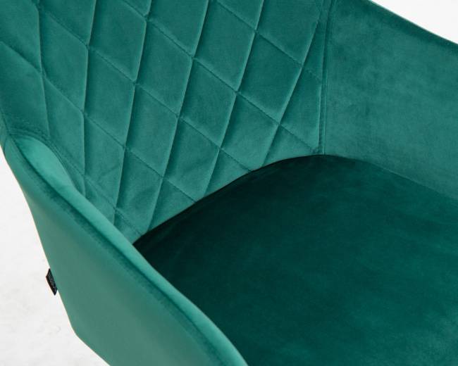 Стул обеденный DOBRIN ROBERT, черные матовые ножки, велюр V108-64 Зелёный