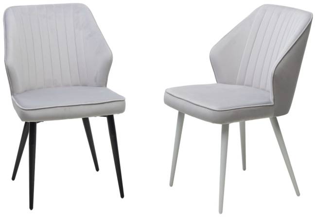 Стул SEATTLE-V СВЕТЛО-СЕРЫЙ BM-4, велюр / белый каркас М-City