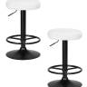 Набор 2 шт Табурет барный DOBRIN TEDDY BLACK, белый букле (13)