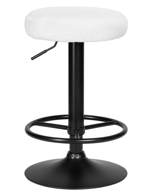 Набор 2 шт Табурет барный DOBRIN TEDDY BLACK, белый букле (13)