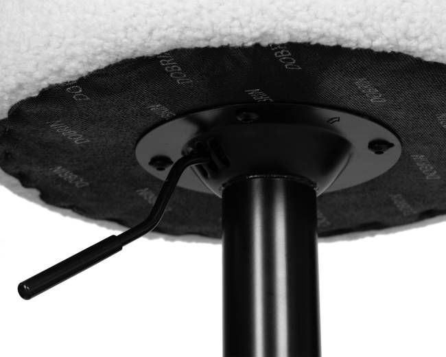 Набор 2 шт Табурет барный DOBRIN TEDDY BLACK, белый букле (13)