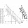 Модульная лестница Стандарт - Классик (прямой марш) 3375-3525, 225, Серый