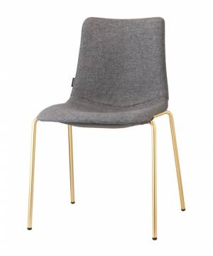 Стул с обивкой Zebra Pop 4 legs сатинированная латунь, серый 540х520х810 мм