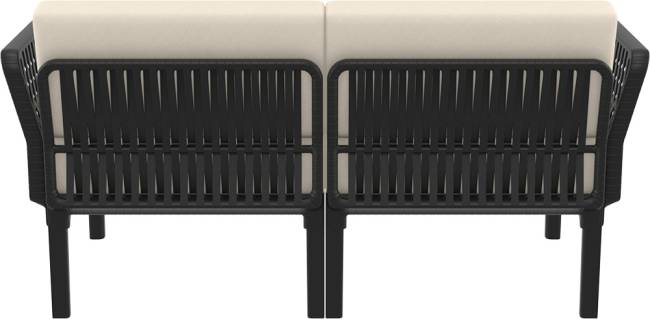 Диван пластиковый двухместный с подушками Portofino Lounge черный, бежевый 1600х800х690 мм Диван пластиковый двухместный с подушками Portofino Lounge черный, бежевый 1600х800х690 мм