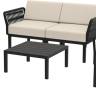 Диван пластиковый двухместный с подушками Portofino Lounge черный, бежевый 1600х800х690 мм Диван пластиковый двухместный с подушками Portofino Lounge черный, бежевый 1600х800х690 мм