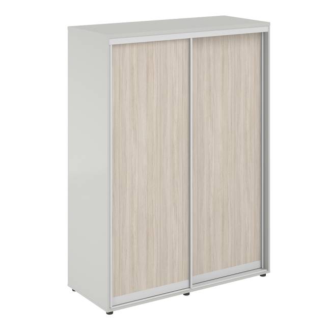 SG.716.SH.OL / Шкаф купе 1438х600х1953  высокий, з.ст. ХДФ, 2 штанги / корпус цвет: серый бархат, двери: светлый дуб