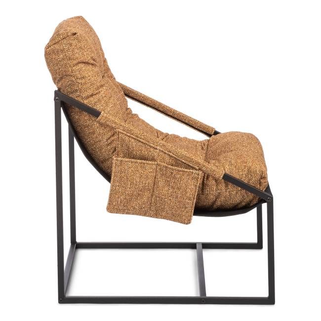 Кресло Charli/Чарли без подлокотника с карманом, велюр/букле, vt шейп горчичный светло-коричневый велюр/букле