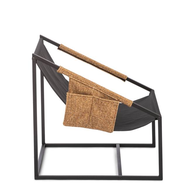 Кресло Charli/Чарли без подлокотника с карманом, велюр/букле, vt шейп горчичный светло-коричневый велюр/букле