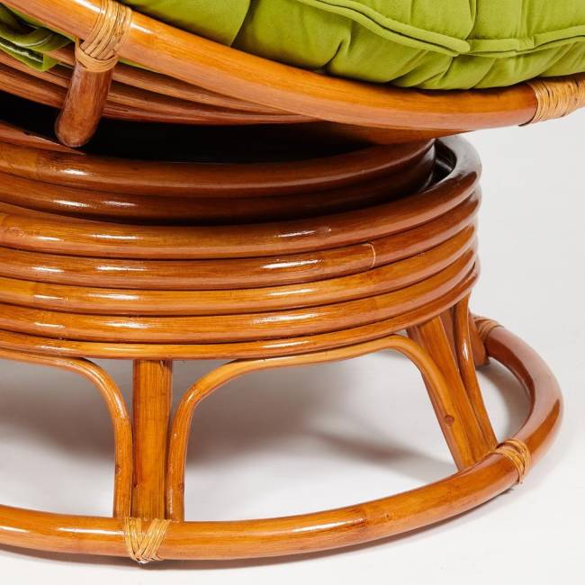 Кресло-качалка PAPASAN/ПАПАСАН w 23/01 B /с подушкой/ 115х78х104 см, Cognac (коньяк), флок Олива, 23 Cognac (коньяк)