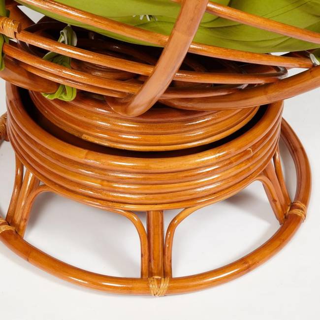 Кресло-качалка PAPASAN/ПАПАСАН w 23/01 B /с подушкой/ 115х78х104 см, Cognac (коньяк), флок Олива, 23 Cognac (коньяк)