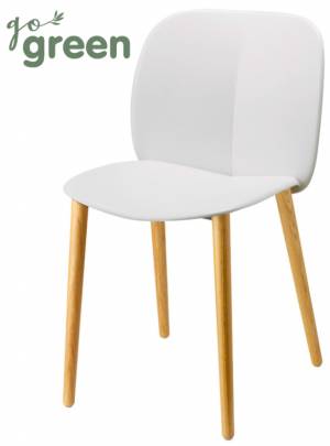 Стул пластиковый Natural Mentha Go Green натуральный дуб, лен 470х520х800 мм