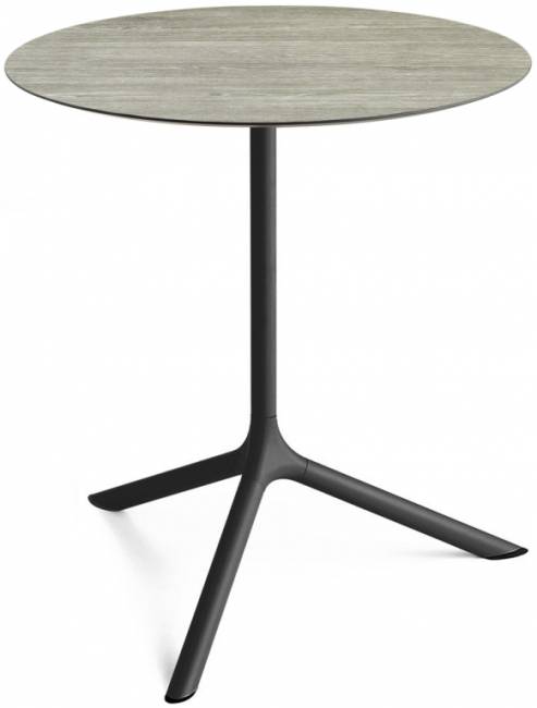 Стол ламинированный обеденный складной Tripe Maxi Folding черный, состаренный серый дуб Ø800х740 мм Стол ламинированный обеденный складной Tripe Maxi Folding черный, состаренный серый дуб Ø800х740 мм