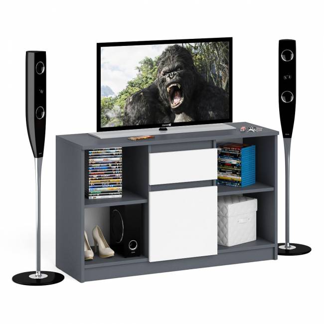 Тумба ТВ Мори МТВ1204.1 цвет графит/белый