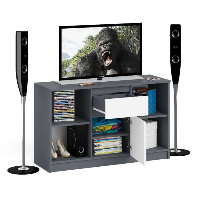 Тумба ТВ Мори МТВ1204.1 цвет графит/белый