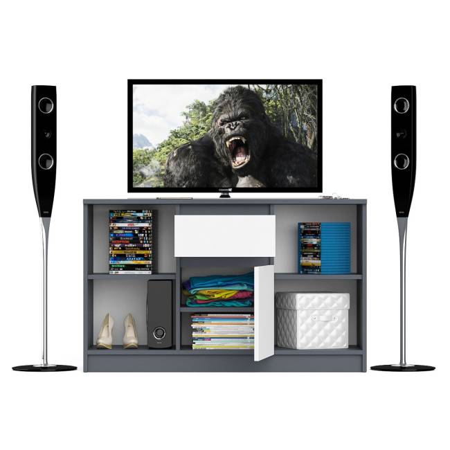 Тумба ТВ Мори МТВ1204.1 цвет графит/белый