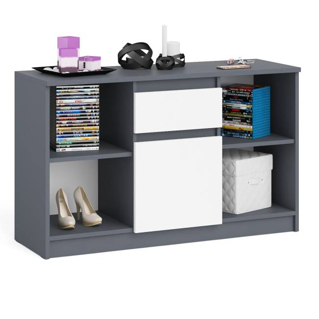 Тумба ТВ Мори МТВ1204.1 цвет графит/белый