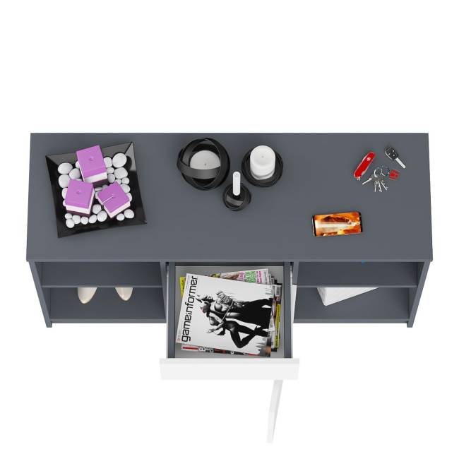 Тумба ТВ Мори МТВ1204.1 цвет графит/белый