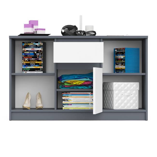 Тумба ТВ Мори МТВ1204.1 цвет графит/белый