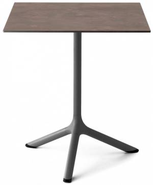 Стол ламинированный обеденный Tripe антрацит, кортен 600х600х740 мм