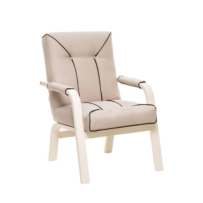 Кресло Leset Модена Люкс Слоновая кость Malmo 05, кант Malmo 28 Кресло Leset Модена Люкс Слоновая кость Malmo 05, кант Malmo 28