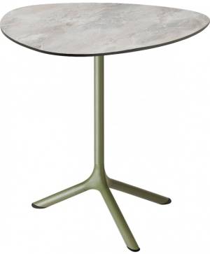 Стол ламинированный обеденный Tripe оливковый, каменный 640х640х740 мм