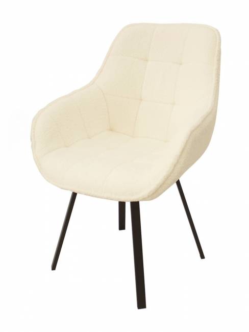 Полукресло поворотное Milan белый букле/черные опоры