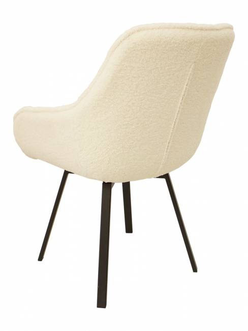 Полукресло поворотное Milan белый букле/черные опоры