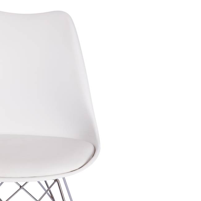 Стул Tulip Iron Chair/Тулип Айрон Чаир (мод.EC-123)/1 шт. в упаковке металл/пластик, 54,5*48*83,5см, white (белый) white (белый) металл/пластик
